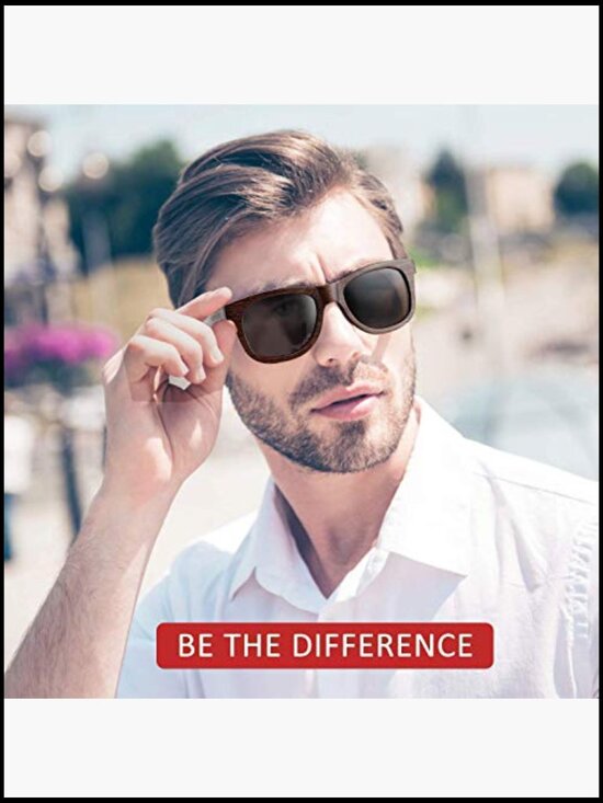 Polarized Wood Sunglasses with Case - Bamboo Wood Frame main image 7